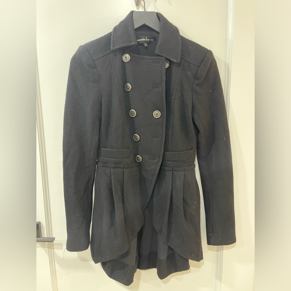 Nanette Lenore wool black military style jacket